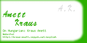 anett kraus business card